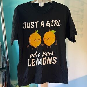 Port and Company Black 'Just a Girl Who Loves Lemons' T-Shirt